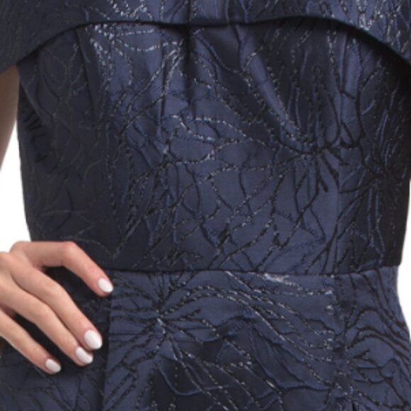 RENE BY RENE RUIZ Off The Shoulder Jacquard Tea Length Dress - Picture 3 of 3